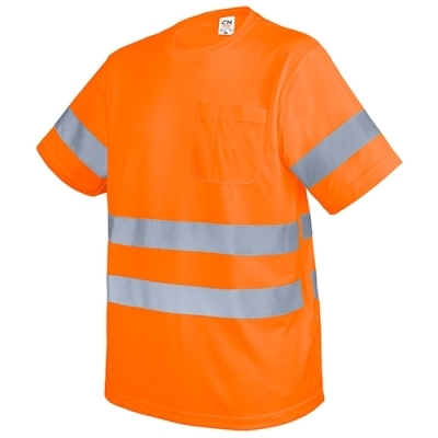 Camiseta de Poliéster en Color Naranja Flúor
